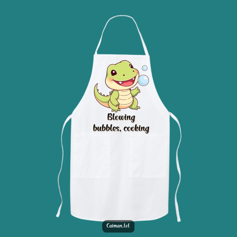 Funny Kitchen Bubble Lizard Apron: Cook with Playful Flair, A Hilarious Reptile Gift