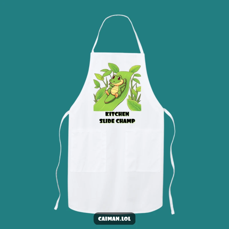 Funny Caiman Chef's Slide Apron: Cook with Playful Flair