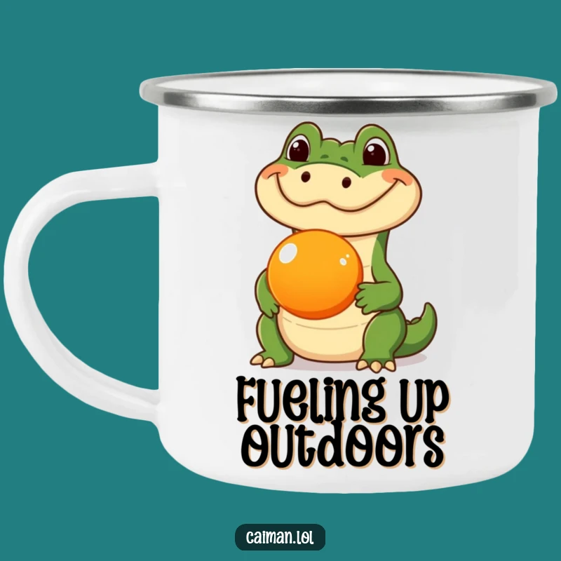 Funny Caiman Fruit Fest Camping Mug: Durable & Humorous Outdoor Gift