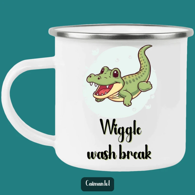 Funny Caiman River Flow Camping Mug: Durable & Humorous Outdoor Gift