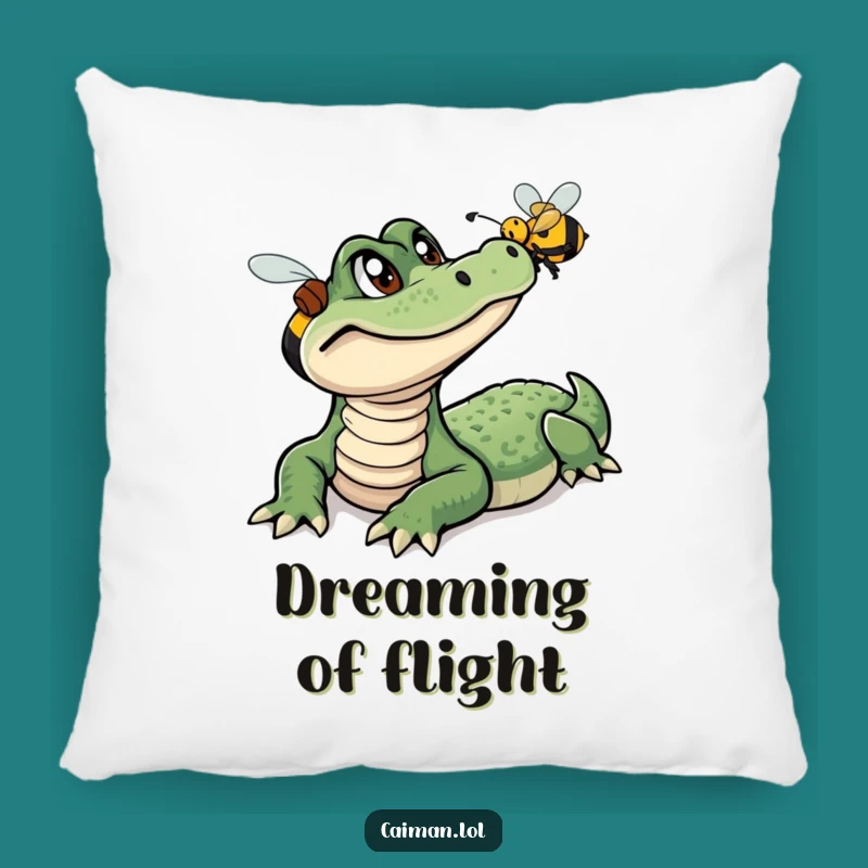Funny Caiman Bee Snuggler Pillow: Soft & Humorous Reptile Cushion Gift