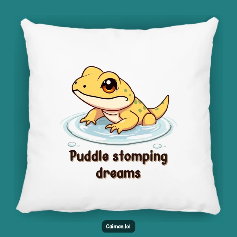 Funny Determined Lizard Pillow: Cuddle Up with This Focused Reptile's Spirit