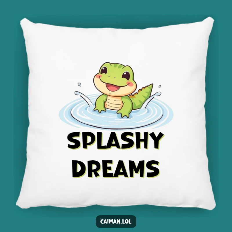 Funny Happy Reptile Pillow: Grinning Lizard's Comfort, Cozy Funny Gift Decor