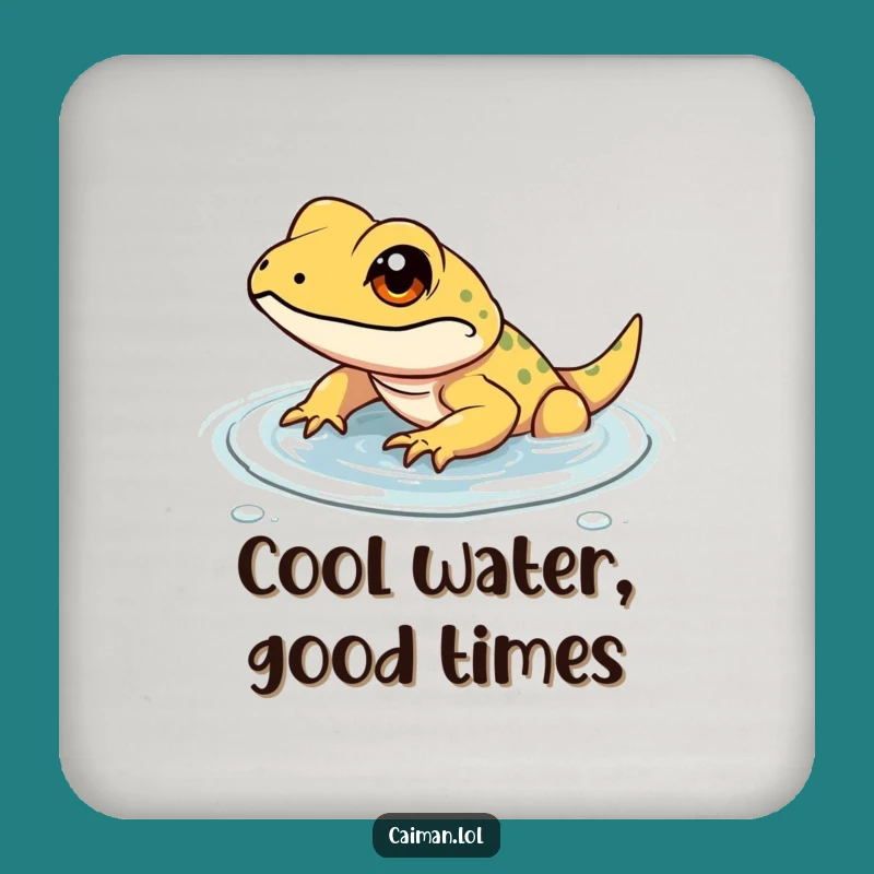 Funny Determined Reptile Coaster: Protect Surfaces with Focused Lizard Charm