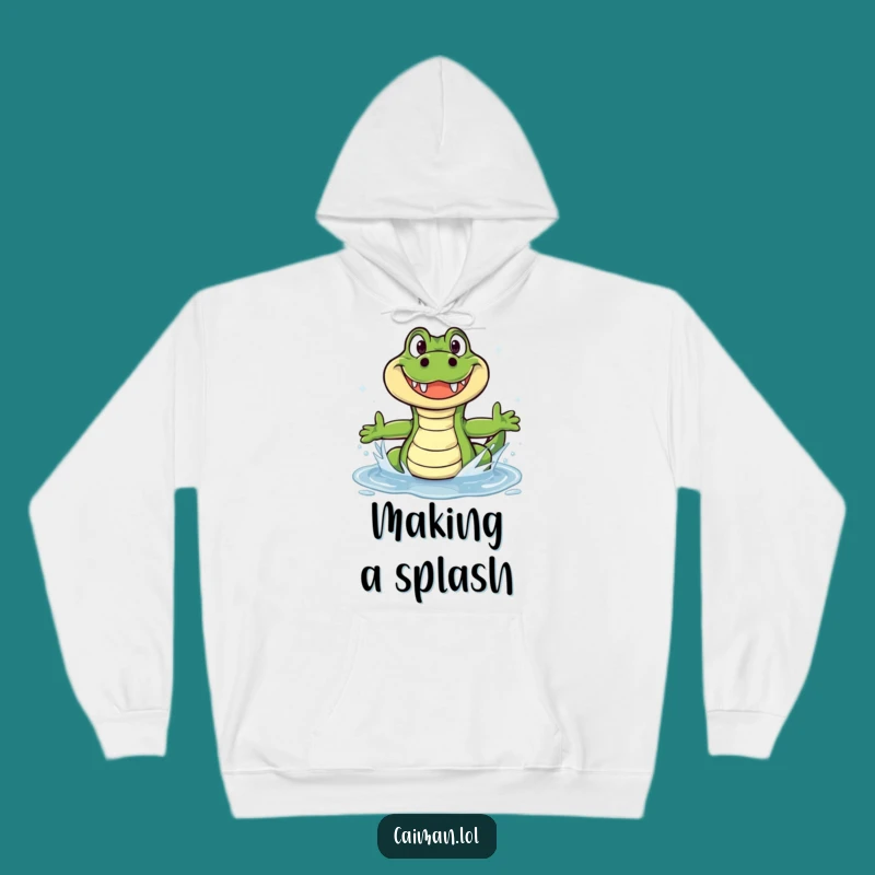 Funny Caiman Splash Zone Hoodie: Stay Cozy with Swampy Humor