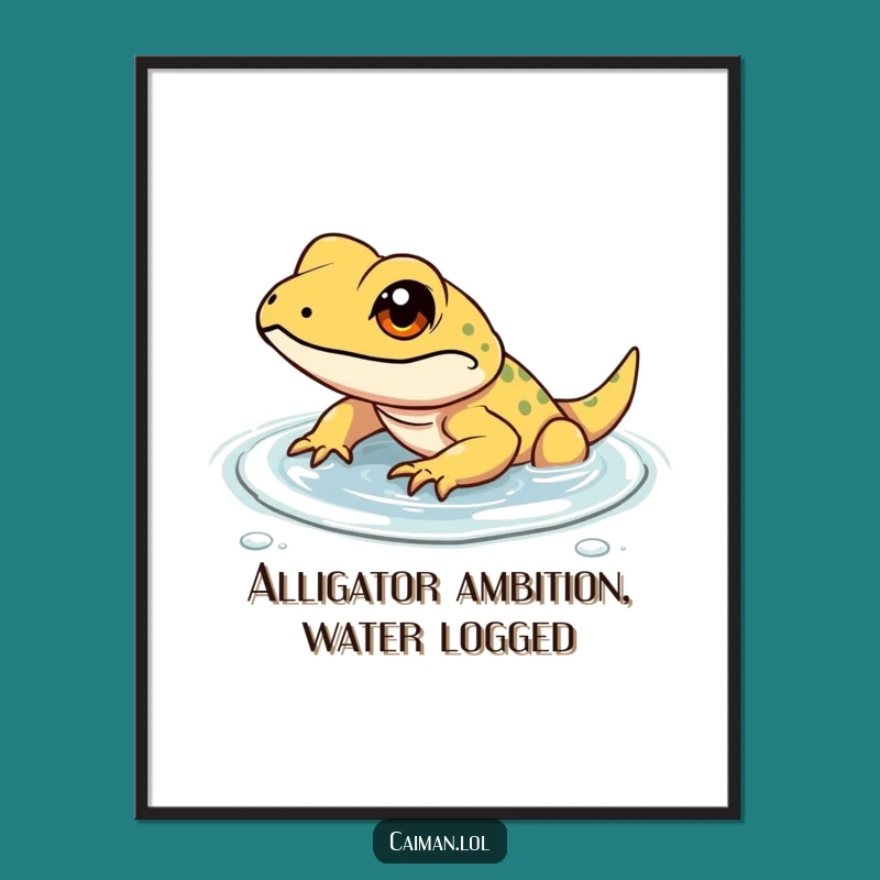 Free Printable Wall Art: Determined Reptile Journey - Funny Downloadable Decor!
