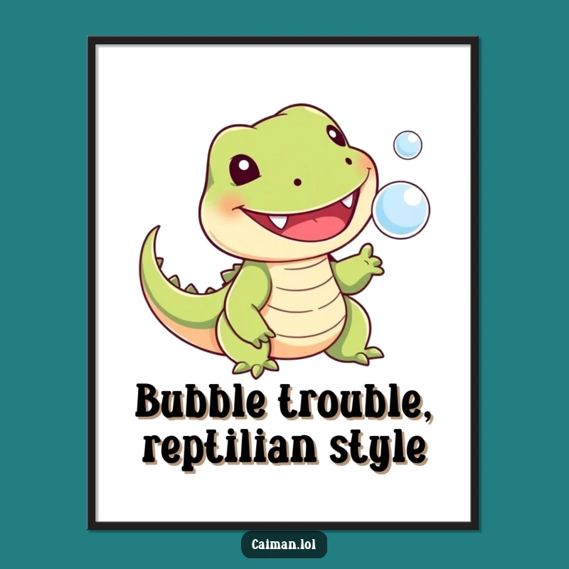 Free Printable Wall Art: Playful Reptile Bubble Fun - Funny Downloadable Decor!