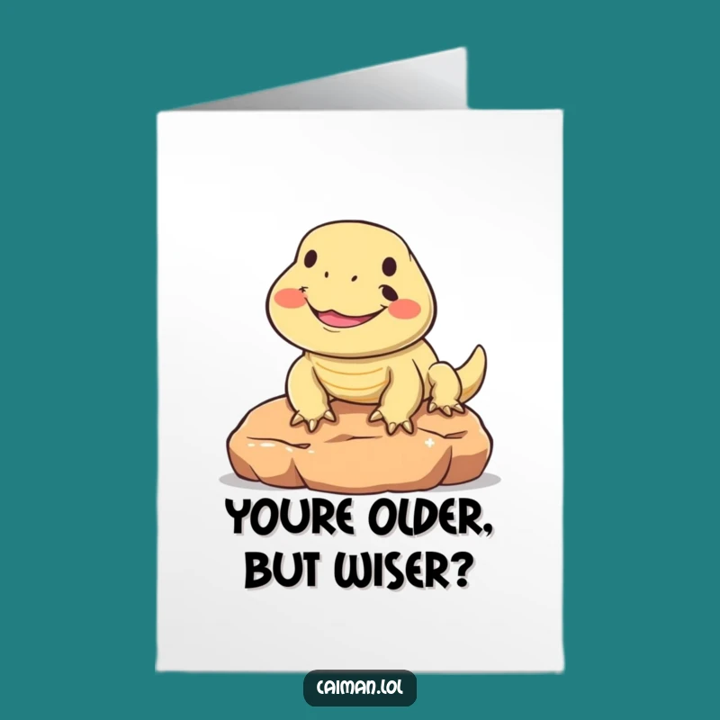 Free Printable Birthday Card: Funny Sunbathing Reptile - Downloadable & DIY Gift!