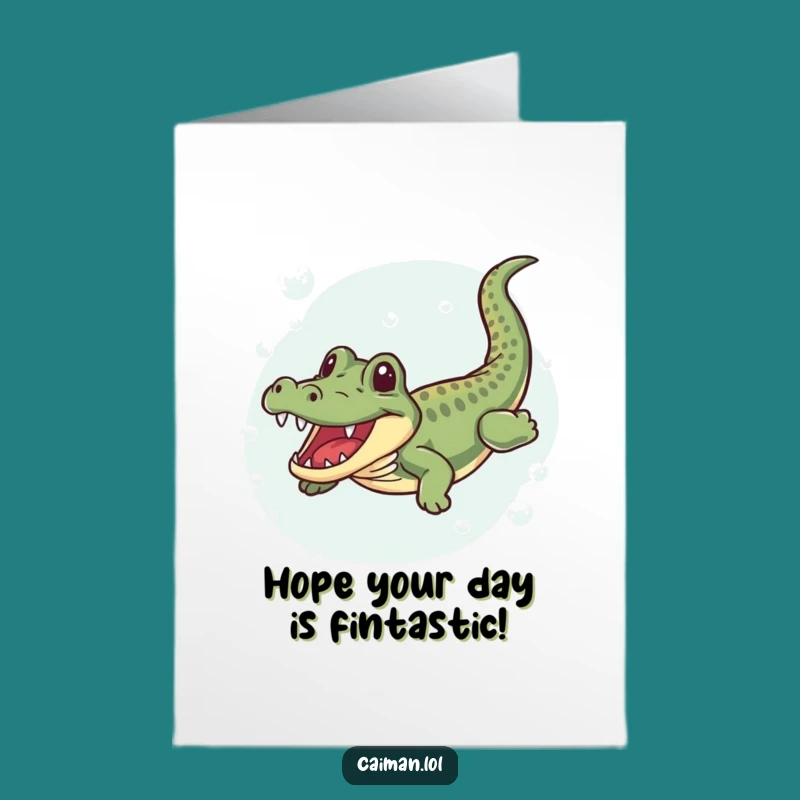 Free Printable Birthday Card: Joyful Caiman Swim, Downloadable Funny Gift