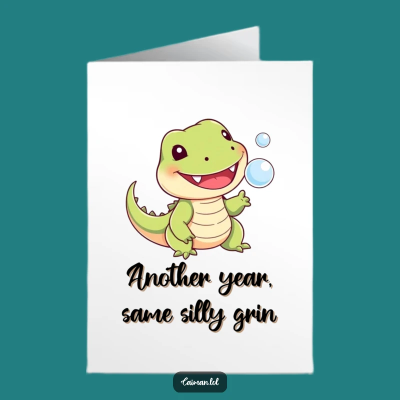 Free Printable Birthday Card: Playful Reptile Bubble Fun - Downloadable & Funny!