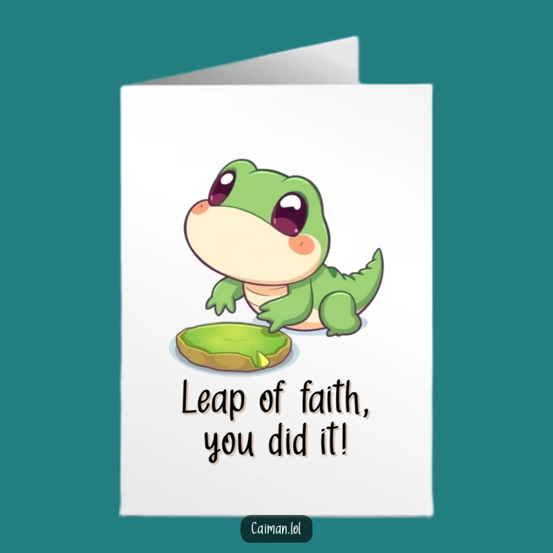 Free Printable Congrats Card: Chubby Reptile, Humorous Downloadable Celebration!