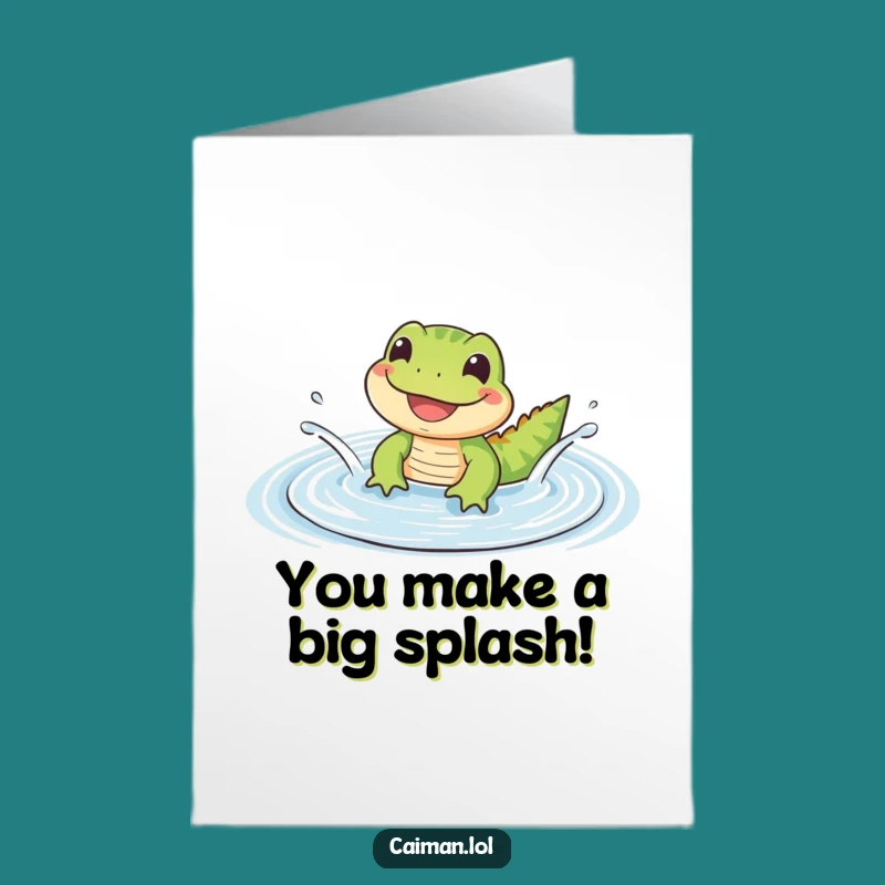Free Printable Congrats Card: Grinning Reptile, Humorous Downloadable Celebration!
