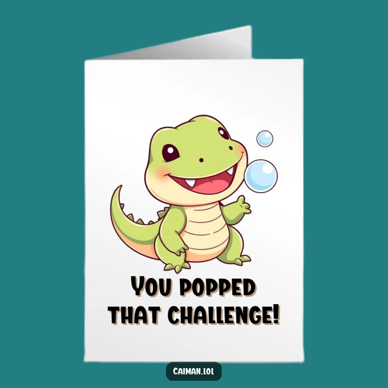 Free Printable Congrats Card: Playful Reptile - Downloadable & Humorous!
