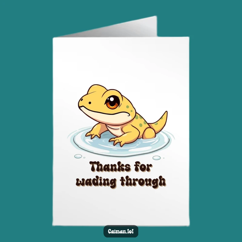 Free Printable Thank You Card: Determined Reptile - Downloadable Gratitude!
