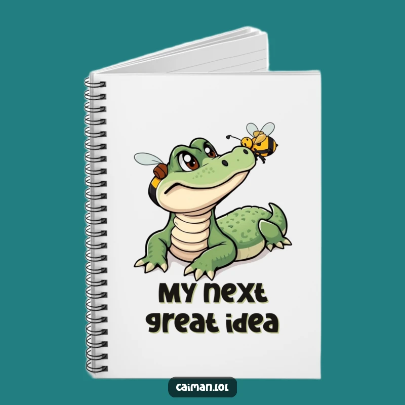 Funny Caiman Bee Explorer Notebook: Humorous Reptile Journal Gift