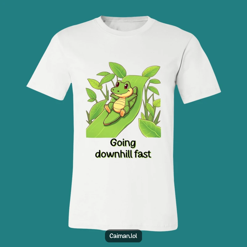 Funny Caiman Leafy Slide Tee: Wear Your Playful Spirit