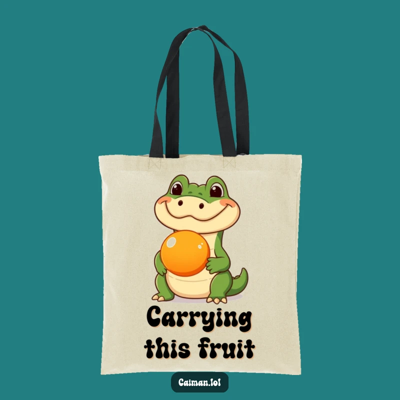 Funny Caiman Fruit Carrier Tote Bag: Humorous Reptile Carry-All Gift