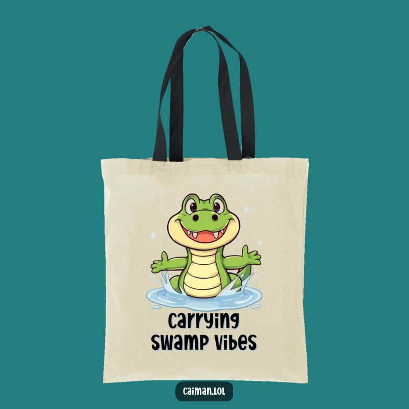 Funny Caiman Puddle Pals Tote: Carry Your Joyful Essentials
